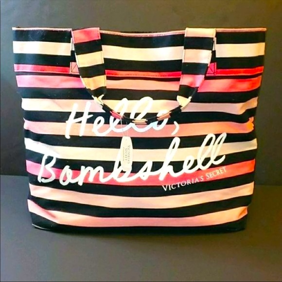 Victoria Secret’s “Hello Bombshell” Striped Tote Bag - Picture 6 of 11